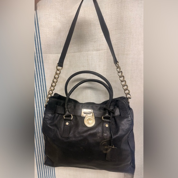 Michael Kors Handbags - Michael Kors Hamilton Black Leather Women's Bag